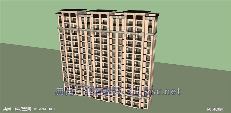 保利叶之林4高层住宅 su模型 3d