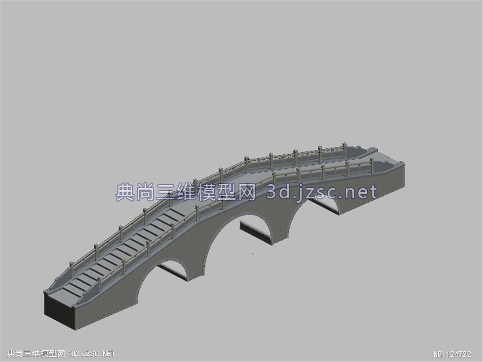 三拱石桥-max模型