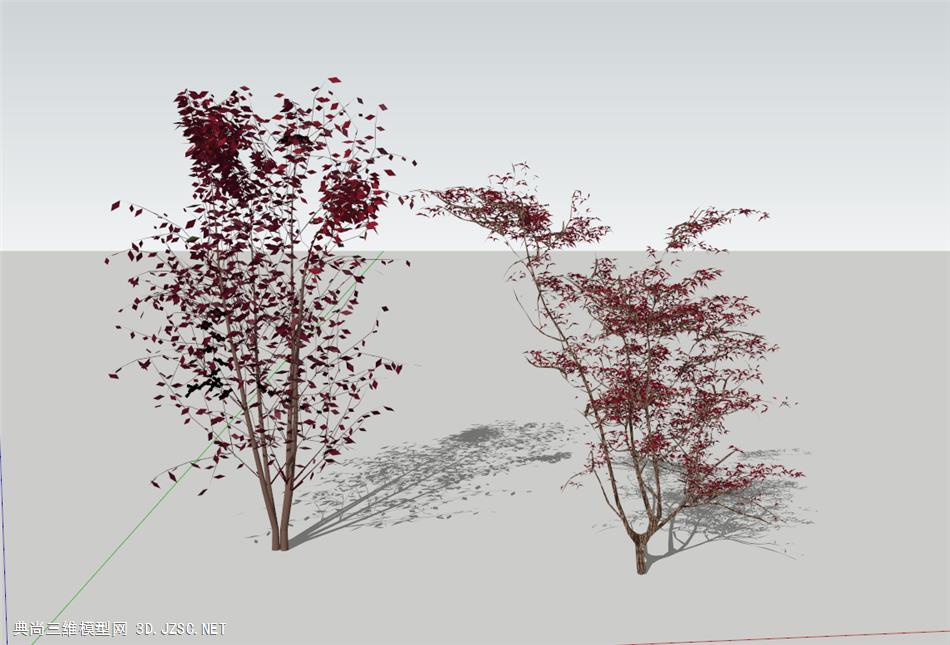 红色3D花树