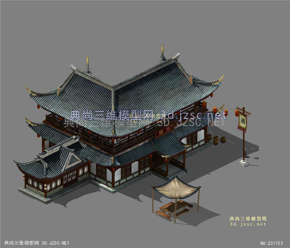 京城新规划13 古建筑元素古代建筑古典元素 游戏模型3dmax模型