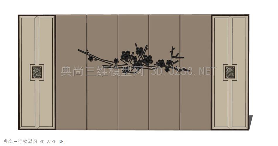 新中式沙发背景墙、软装(9)