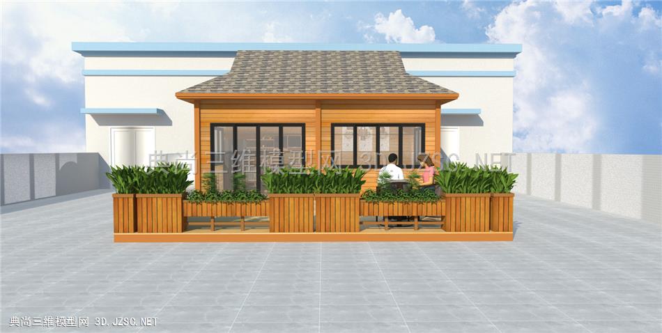 屋顶花园木屋