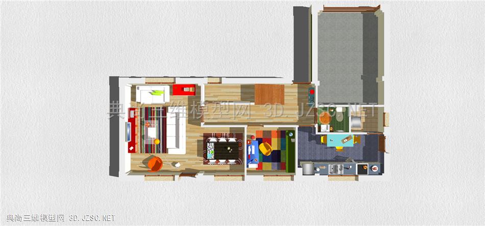现代室内家装整体方案SU模型167 (1)