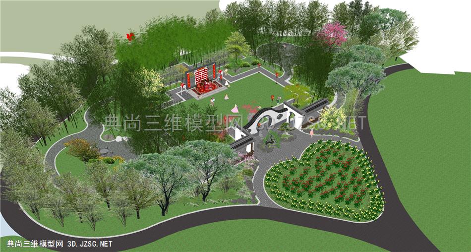 室外会议中心、中式婚庆广场园林景观