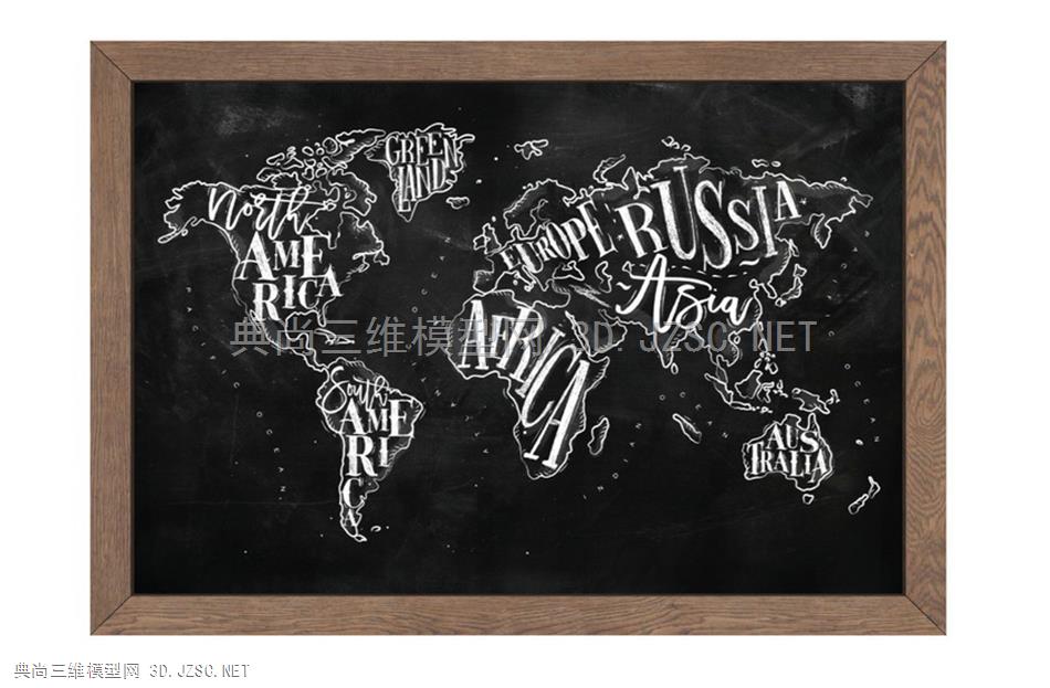 装饰画 黑板报 世界地图