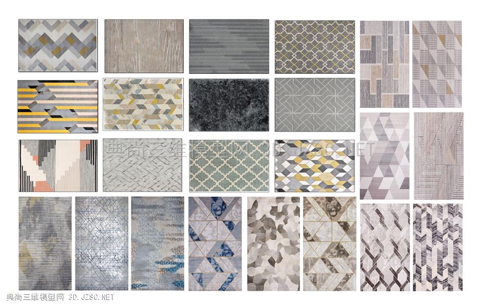 现代风格地毯组合 新中式风格地毯 原创