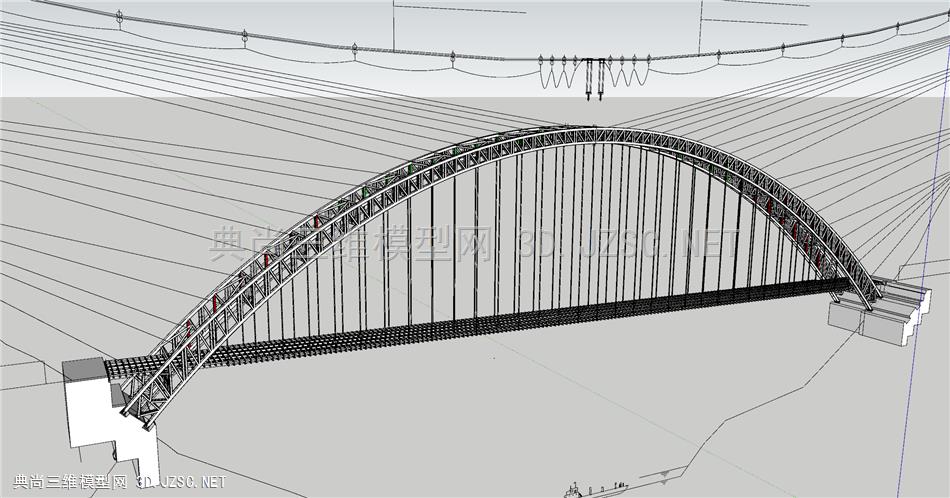 钢管拱桥 500m  索塔缆索吊一比一模型
