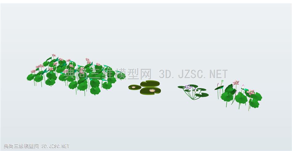 3D、植物、荷花、水生