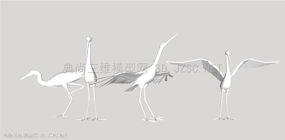 鹤 现代动物雕塑 奔跑展翅不同形态 小品