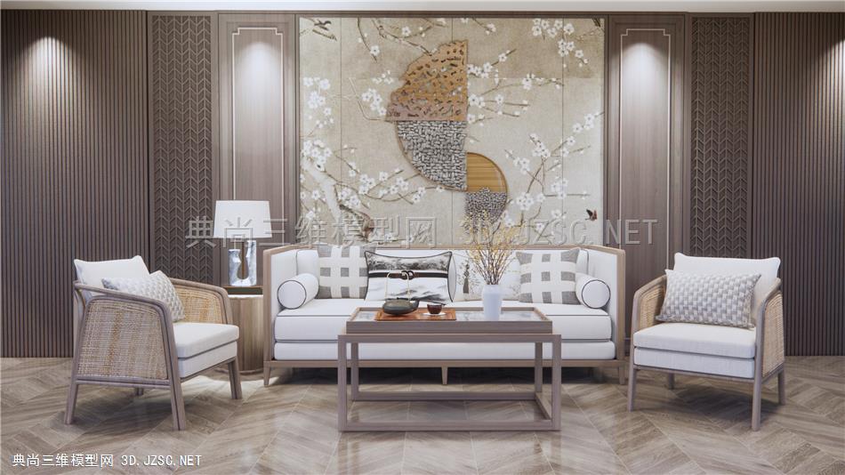 新中式沙发茶几 单人沙发 墙饰挂饰 抱枕 原创