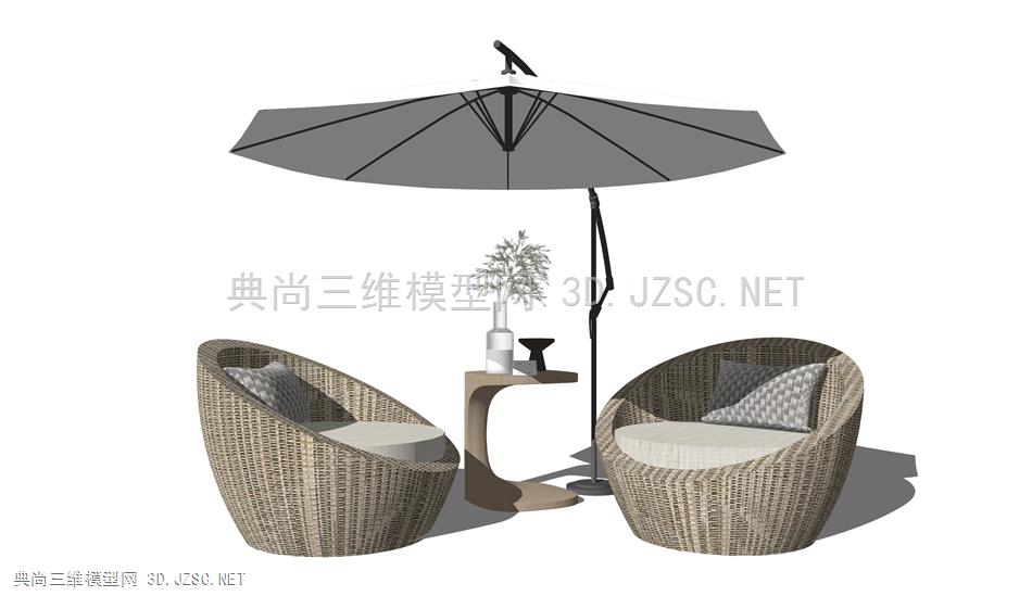 现代户外沙发 藤编休闲沙发 太阳伞桌椅 单人沙发 原创