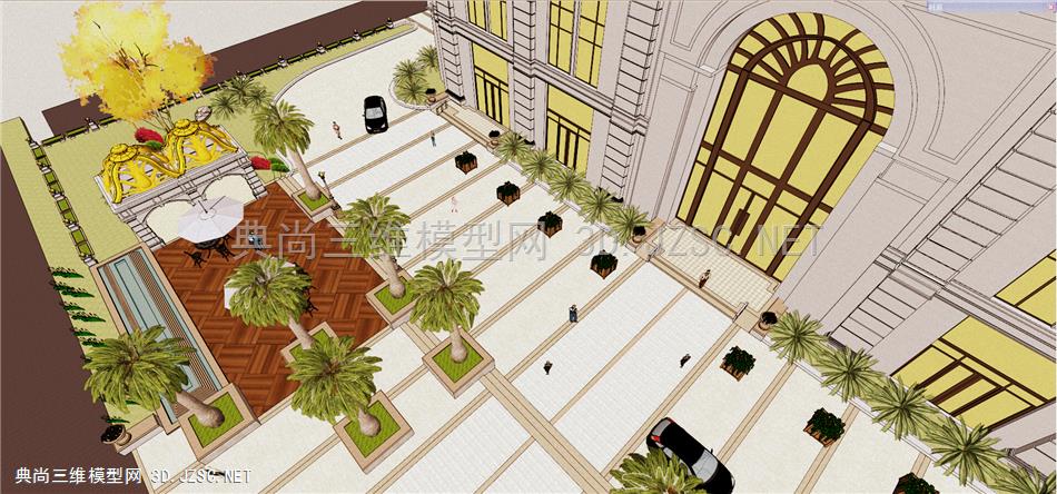 酒店景观广场设计SU模型
