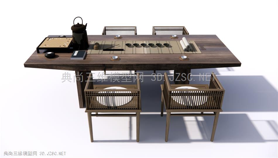 新中式茶桌椅 茶具 书桌椅 原创