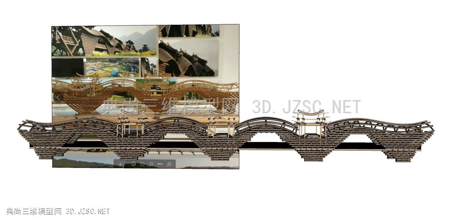 黔江濯水的风雨廊桥骨架、原创景观桥模型
