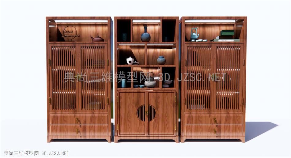 中式古典装饰柜 书柜 多宝阁 博古架 实木红木家具 原创