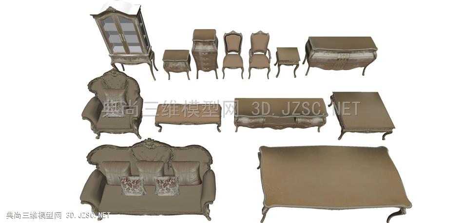 欧式家具组合 欧式沙发 欧式椅子 欧式凳子