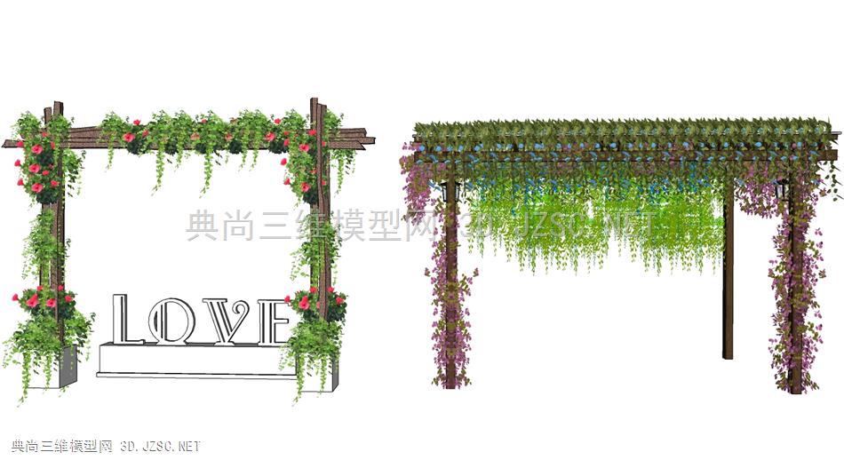 婚庆花架、现代绿植廊架小品