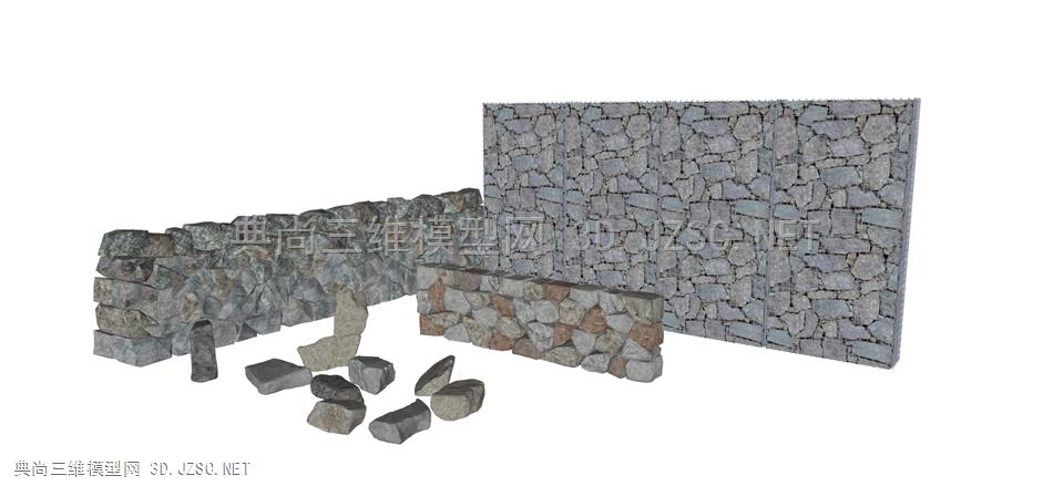 石头，石笼网、石墙