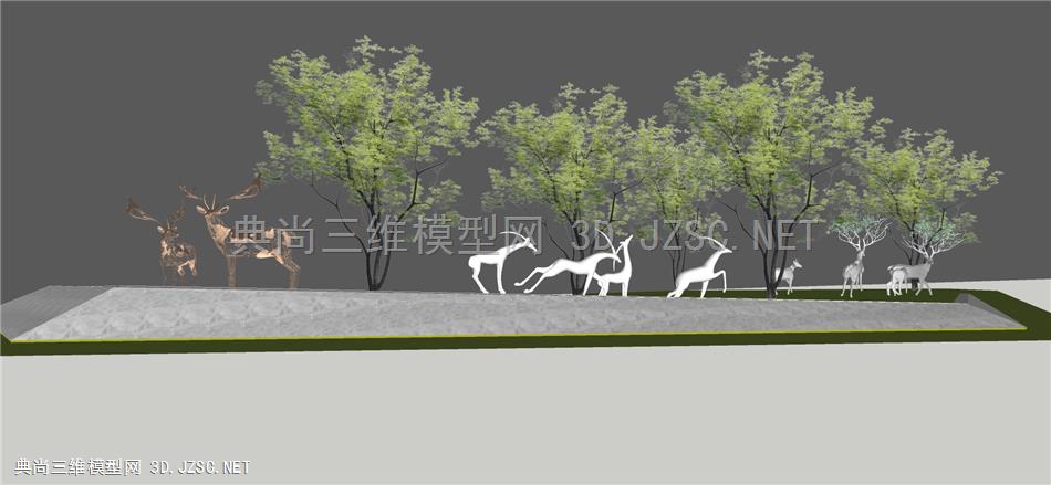 景观鹿 鹿 动物模型