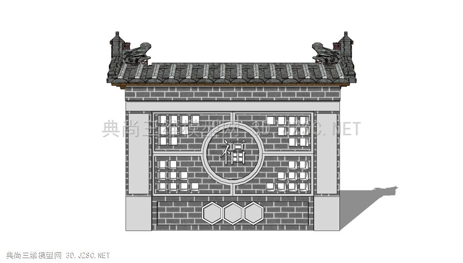 中式萧墙影壁照壁 (24)