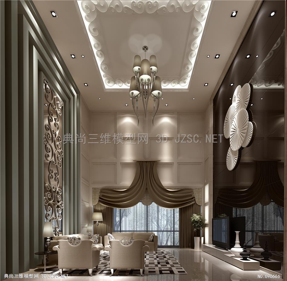 高清欧式客厅模型-晶轩设计272