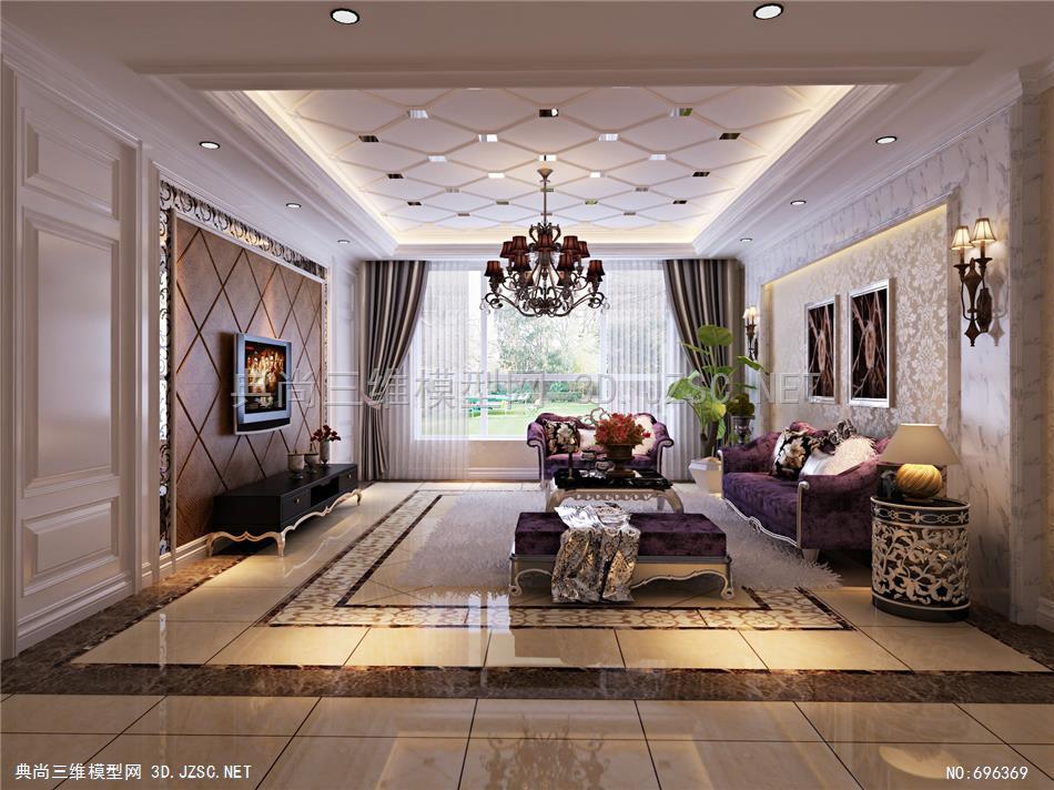 高清欧式客厅模型-晶轩设计137