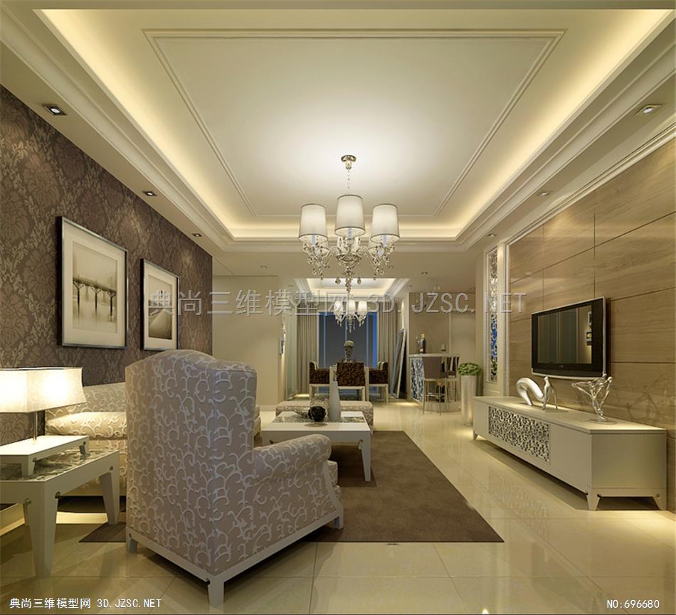 高清欧式客厅模型-晶轩设计53