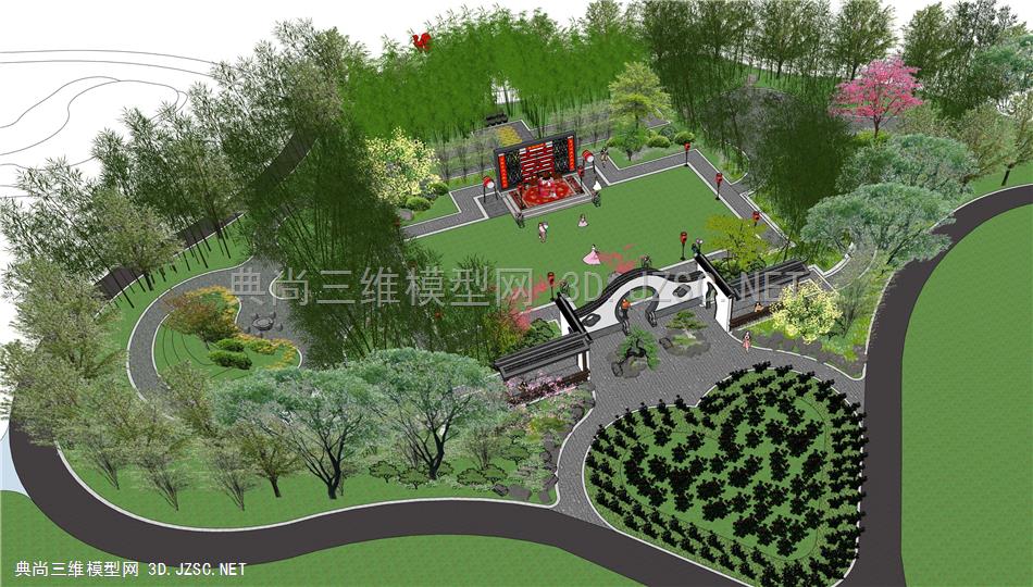 【免费福利】爱情公园戏台景观设计