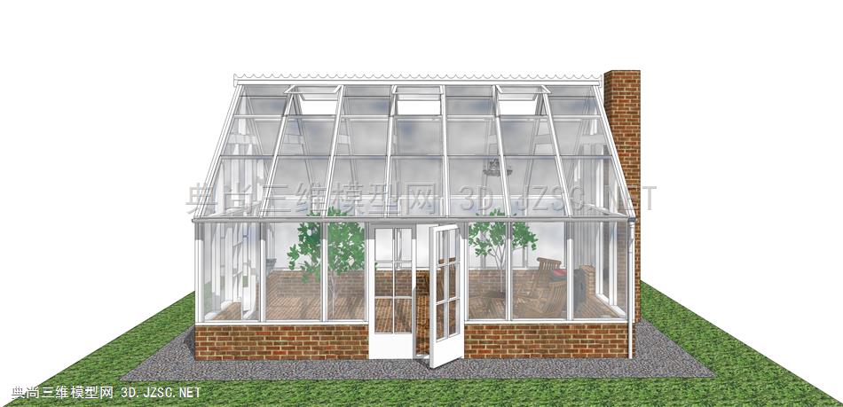 温室 (29) 玻璃棚 阳光房 种植棚 菜园 种植园 蔬菜棚 玻璃房 钢结构玻璃房 建筑 花园房