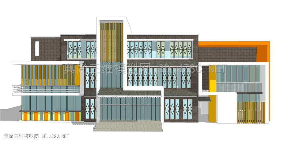 幼儿园 (8) 学校建筑 幼儿园建筑 学校教育模型 欧式建筑 英式建筑 校园 高中 初中 大学 