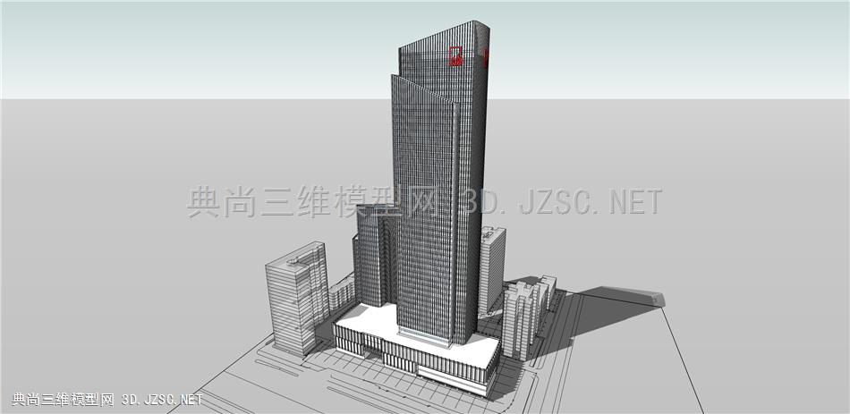 超高层办公塔楼 现代风格高层建筑