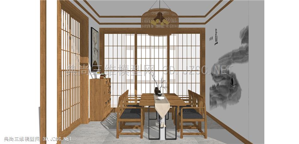 新中式日式榻榻米 18  榻榻米客厅 包厢 中式茶水间 卧室 书房  餐厅包间