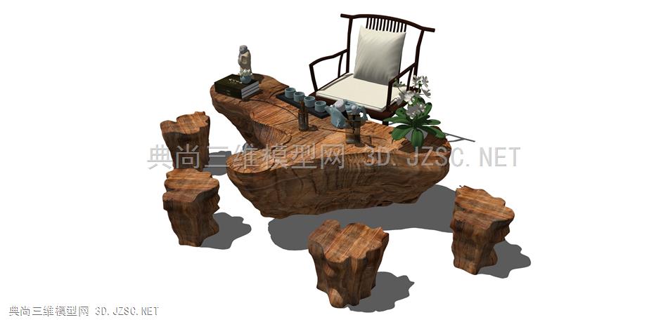 根雕茶桌茶台 (41) 茶几 中式茶台 树根桌子 树木座椅 木桌 木凳