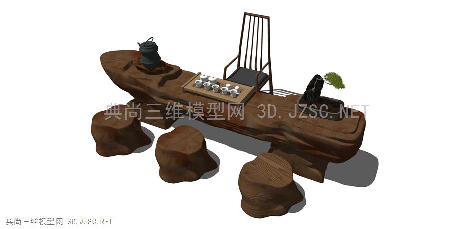 根雕茶桌茶台 (43) 茶几 中式茶台 树根桌子 树木座椅 木桌 木凳