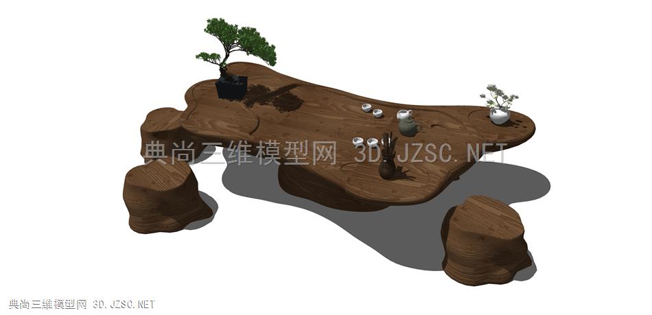 根雕茶桌茶台 (42) 茶几 中式茶台 树根桌子 树木座椅 木桌 木凳