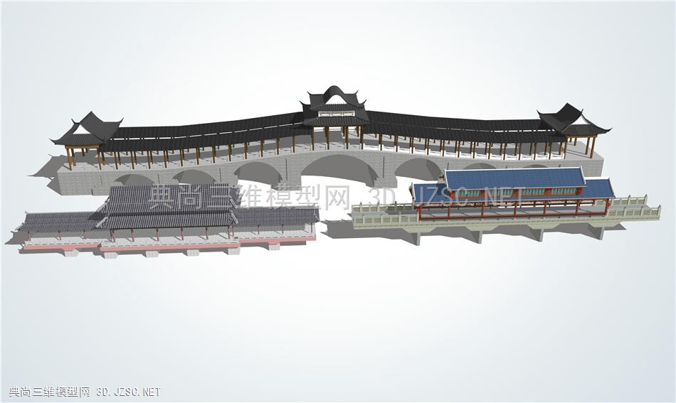 中式景观廊桥