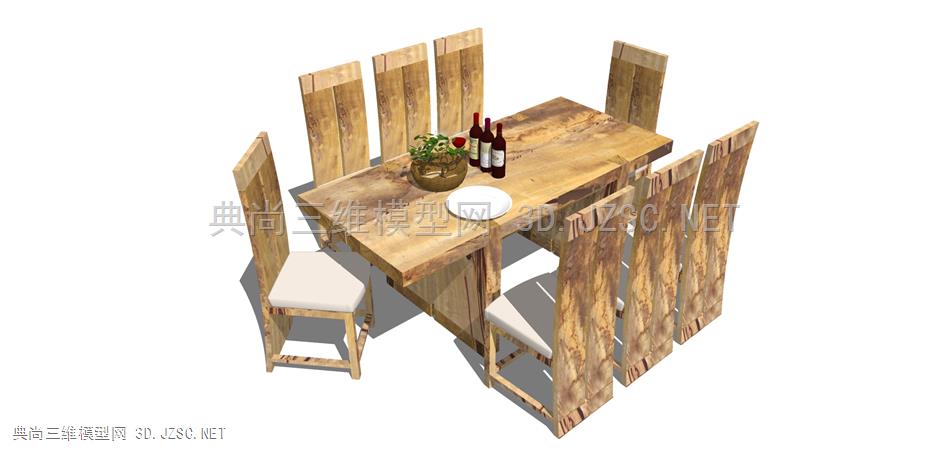 现代原木木质生态餐桌