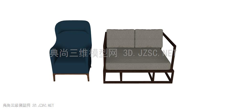 1269中国 u+ 家具，沙发，现代休闲沙发，单人沙发，小桌子，双人沙发