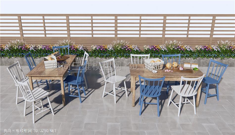 北欧风格户外休闲桌椅 餐桌椅 休闲椅 庭院花园景观 原创