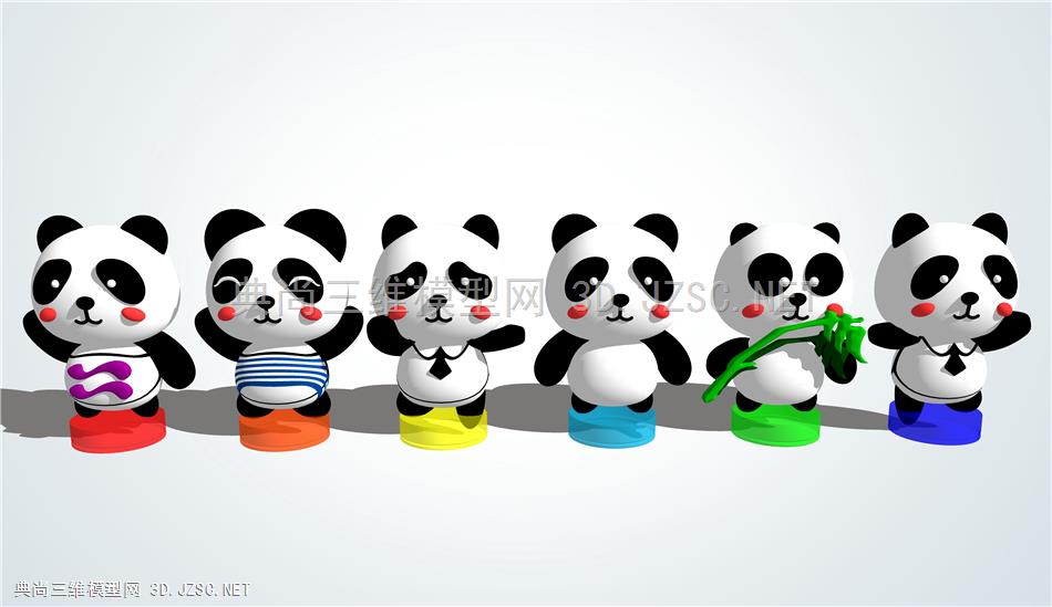 卡通熊猫雕塑