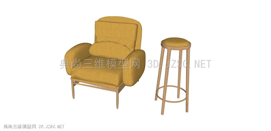 1526中国 吱音 家具，凳子，现代休闲沙发，单人椅子，现代轻奢凳子 单人沙发 吧台椅