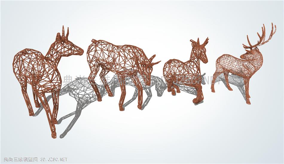 抽象编织 鹿雕塑