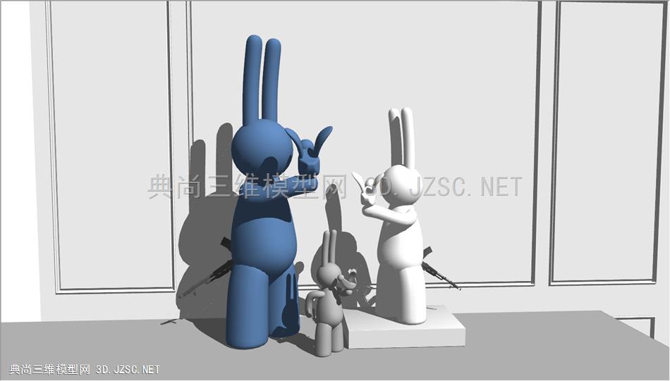 现代玩偶饰品 创意摆件 兔子雕塑 ertger4134136434