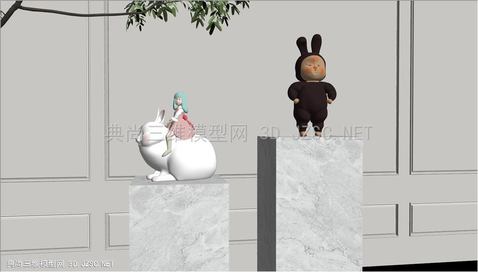 现代玩偶饰品 创意摆件 兔子雕塑 ertger4134136234