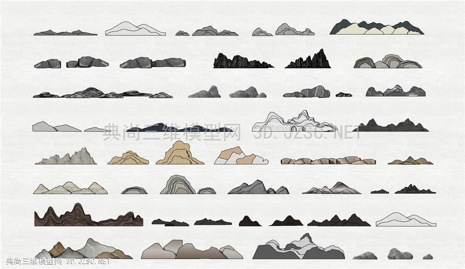 中式片石拟山石造型石山
