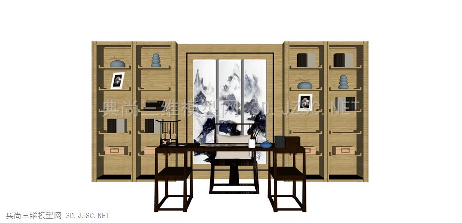 书房组合 (8 书柜 置物架 书桌 书房 办公室 办公桌 椅子  装饰架