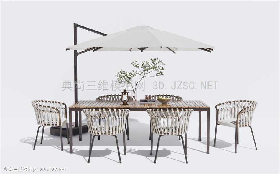 现代户外餐桌椅 休闲桌椅 编织休闲椅 遮阳伞