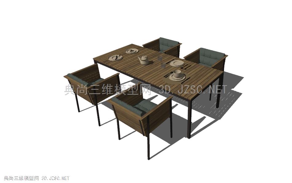 现代户外实木餐桌椅，现代餐桌椅，室外桌椅，木桌椅