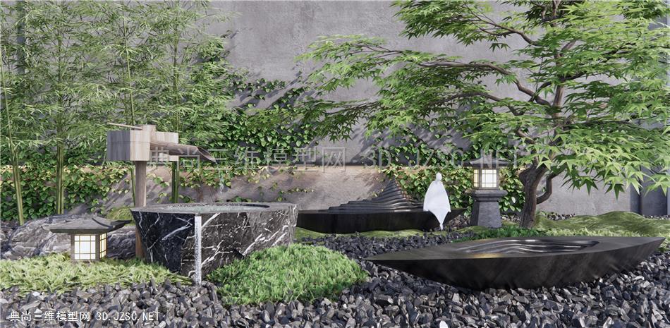 日式庭院景观小品 园艺小品 山体抽象雕塑 石头 汀步 水钵 枯山水
