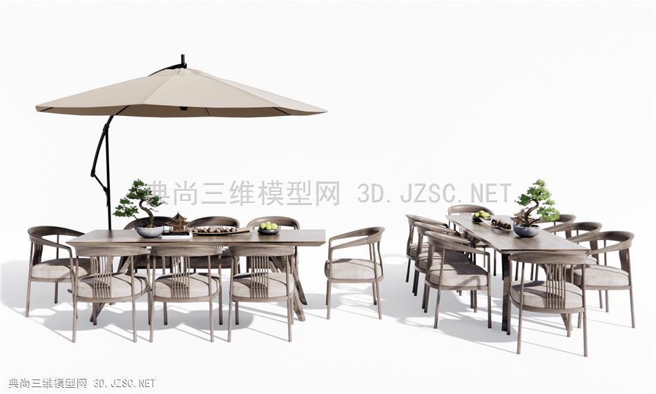 新中式户外休闲桌椅 餐桌椅 户外桌椅 户外椅